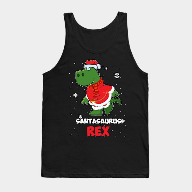 T-Rex Christmas Dinosaur Tank Top by TeeSky